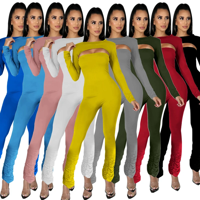 2020 Autumn and Winter New Women's Solid Color Tight-fitting High-stretch Pleated Micro-flared Jumpsuit Women Bodysuit M2896
2020 Autumn and Winter New Women's Solid Color Tight-fitting High-stretch Pleated Micro-flared Jumpsuit Women Bodysuit M2896