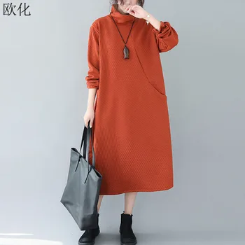 women Sweater dress 2019 winter long sleeve Cotton Thicken Turtleneck Striped maxi dresses female knitting Pockets Dress vestido 
women Sweater dress 2019 winter long sleeve Cotton Thicken Turtleneck Striped maxi dresses female knitting Pockets Dress vestido