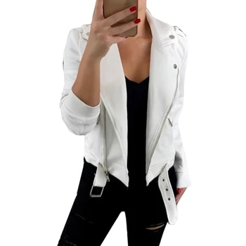 New Autumn Women Coat Slim Solid Color Zipper Button V Neck Turn Down Collar Sashes Pockets Short Jacket Moto Jacket Belt
New Autumn Women Coat Slim Solid Color Zipper Button V Neck Turn Down Collar Sashes Pockets Short Jacket Moto Jacket Belt