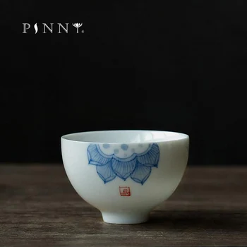

PINNY 55ML Handpainted Porcelain Teacups Chinese Kung Fu Tea Cup Handmade Tea Ceremony Accessories Traditional Chinese Drinkware