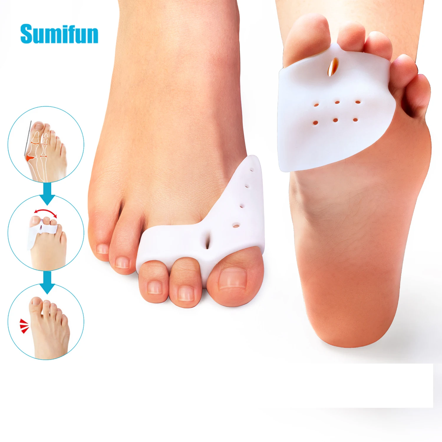 2pcs Silicone Big Toe Protective Hallux Valgus Corrector Sleeve Breathable Toe Separator Bunion Adjuster Pedicure Tools C1755
2pcs Silicone Big Toe Protective Hallux Valgus Corrector Sleeve Breathable Toe Separator Bunion Adjuster Pedicure Tools C1755