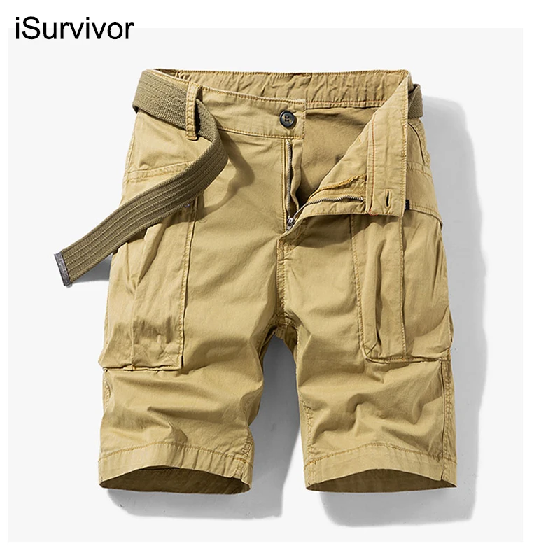 

iSurvivor 2022 New Men's Cotton Casual Shorts Summer Five-point Loose Overalls Fashion Trend Breeches Beach Pants