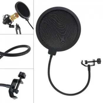 Double Layer Studio Microphone Flexible Wind Screen Mask Mic Pop Filter Shield for Speaking Recording Accessories
Double Layer Studio Microphone Flexible Wind Screen Mask Mic Pop Filter Shield for Speaking Recording Accessories