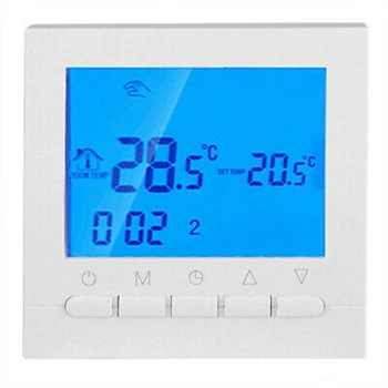 LCD Thermostat Temperature Programmable White Sensor Mounting Screws Smart