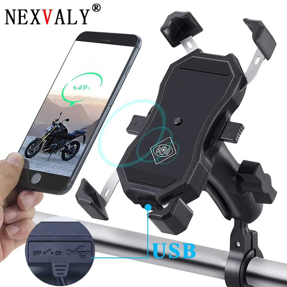 NEXVALY Motorcycle Phone Holder Wireless Charger Qi USB Quick Charging 2 in 1 Handlebar Cellphone Mount For 3.5-6.5 Inch Phone
NEXVALY Motorcycle Phone Holder Wireless Charger Qi USB Quick Charging 2 in 1 Handlebar Cellphone Mount For 3.5-6.5 Inch Phone