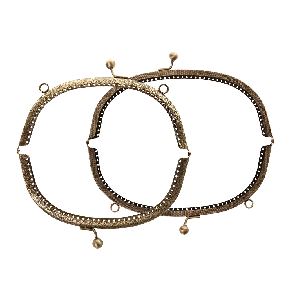16.5/20cm Vintage Metal Frame Kiss Clasp Lock Arch with Handle for Handbag Purse Bags 16.5/20cm Vintage Metal Frame Kiss Clasp Lock Arch with Handle for Handbag Purse Bags