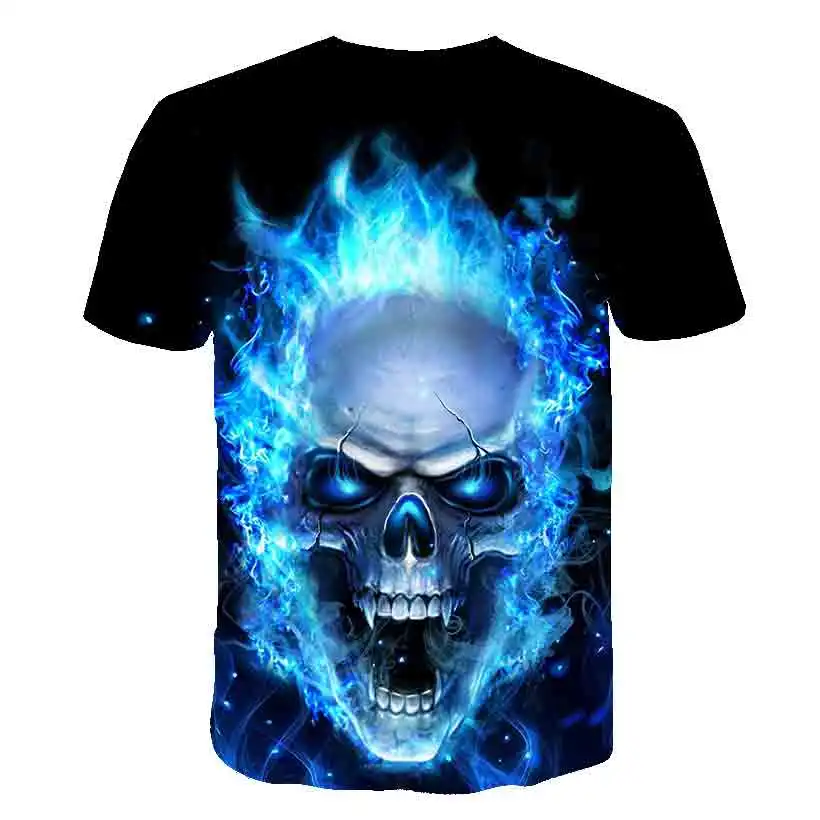 2020 new printed t-shirt skull 3d t-shirt summer fashion short-sleeved t-shirt Top male/female short-sleeved Top