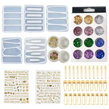 1 Set Crystal Epoxy Resin Mold Hair Clip Barrette Casting Silicone Mould DIY Crafts Jewelry Hairpin Making Tools
1 Set Crystal Epoxy Resin Mold Hair Clip Barrette Casting Silicone Mould DIY Crafts Jewelry Hairpin Making Tools