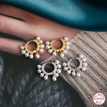 925 Sterling Silver Fine Earrings Cute Korean INS Freshwater Cultured Pear Hoops Earring For Woman Engagement Party Pendientes 
925 Sterling Silver Fine Earrings Cute Korean INS Freshwater Cultured Pear Hoops Earring For Woman Engagement Party Pendientes