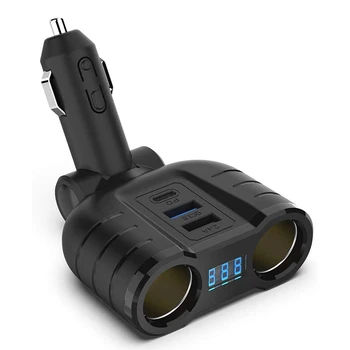 Lighter Splitter QC3.0 Adapter, 2-Socket 12V/24V DC Outlet Car Charger with LED Voltage Display 2 USB 1PD Port for Phone
Lighter Splitter QC3.0 Adapter, 2-Socket 12V/24V DC Outlet Car Charger with LED Voltage Display 2 USB 1PD Port for Phone