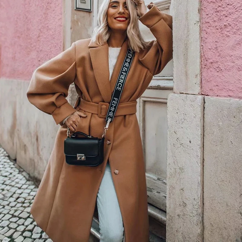 2020 Women's Long Woolen Coat Sashes Coats And Jackets Solid Jacket With Buttons Elegant Adjustable Waist Loose Winter Autumn
2020 Women's Long Woolen Coat Sashes Coats And Jackets Solid Jacket With Buttons Elegant Adjustable Waist Loose Winter Autumn
