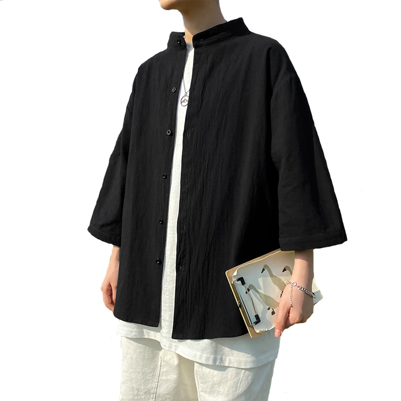 Elegant Male Tee Tops Casual Shirts Simple Design Solid Colors Long Sleeve Shirts Korean Fashion Man darin Collar Cotton White
Elegant Male Tee Tops Casual Shirts Simple Design Solid Colors Long Sleeve Shirts Korean Fashion Man darin Collar Cotton White