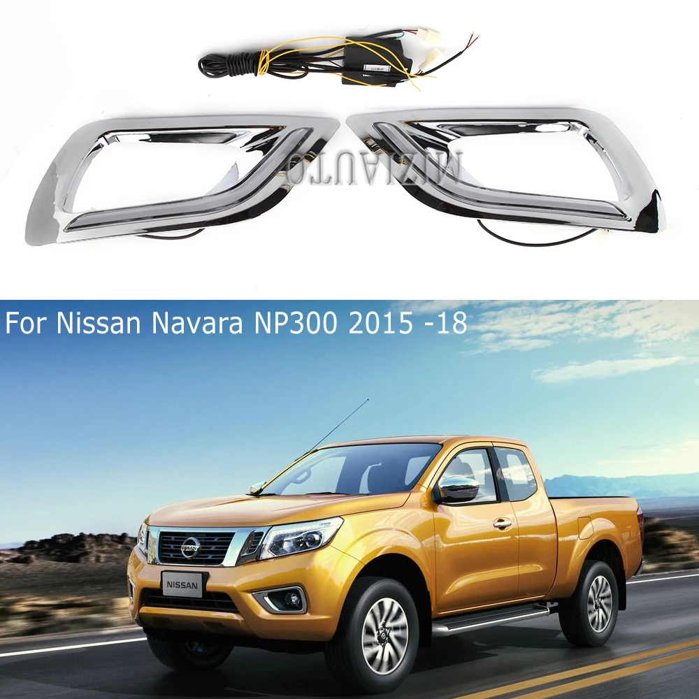 LED Daytime Running Light For Nissan Navara NP300 2015 -18 Yellow turn Signal style Relay waterproof DRL with fog lamp hole
LED Daytime Running Light For Nissan Navara NP300 2015 -18 Yellow turn Signal style Relay waterproof DRL with fog lamp hole