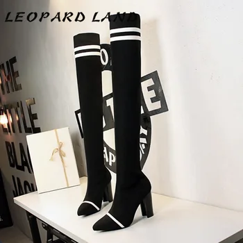 LEOPARD LAND Women's long Boots Square Heels slim pedicure thick high-heeled pointed sexy over the knee boots Woman New DS
LEOPARD LAND Women's long Boots Square Heels slim pedicure thick high-heeled pointed sexy over the knee boots Woman New DS