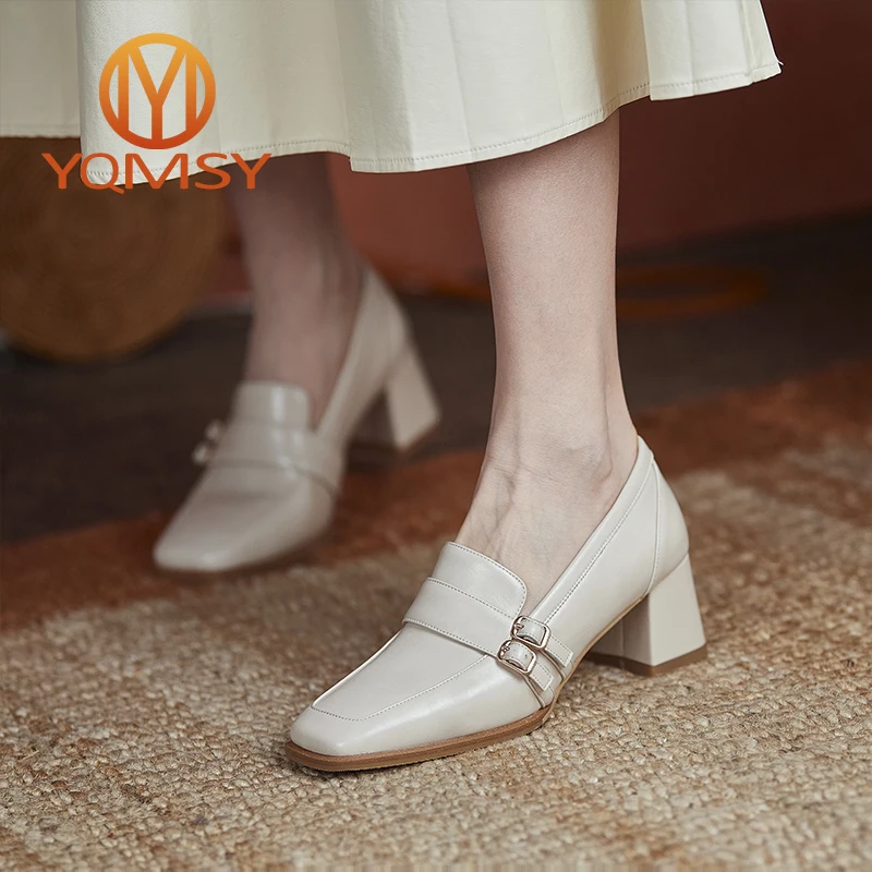 YQMSYNA Casual Women Pumps Chunky Square Heel Square Toe Genuine Leather Shoes Office Lady Shallow Belt Buckle High Heels AS211
YQMSYNA Casual Women Pumps Chunky Square Heel Square Toe Genuine Leather Shoes Office Lady Shallow Belt Buckle High Heels AS211
