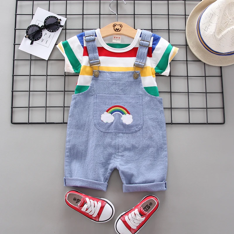 Летний спортивный костюм для мальчиков BibiCola кофта с мультяшным рисунком малышей