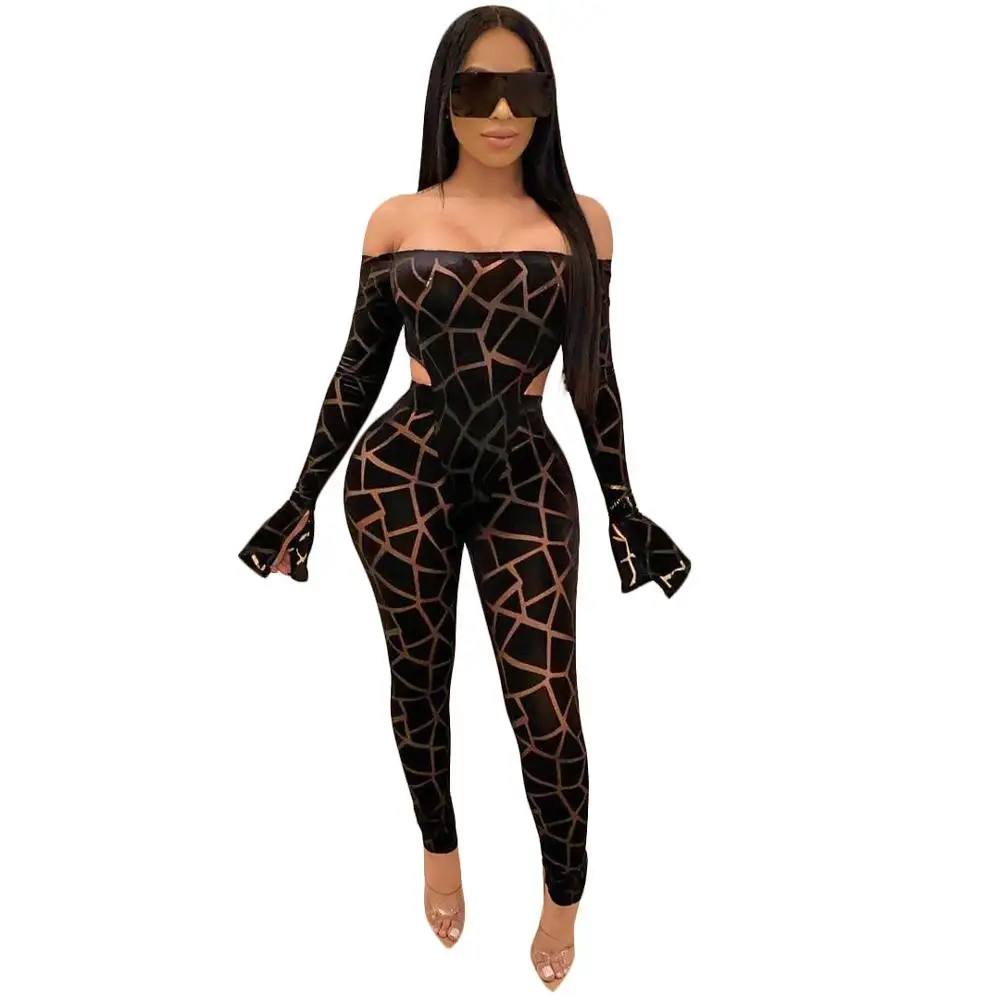 Echoine Sheer Mesh Sexy Hollow Out Jumpsuit Women Skinny Off Shoulder Flare Sleeve Rompers Bodysuit Playsuit Club Outfits
Echoine Sheer Mesh Sexy Hollow Out Jumpsuit Women Skinny Off Shoulder Flare Sleeve Rompers Bodysuit Playsuit Club Outfits