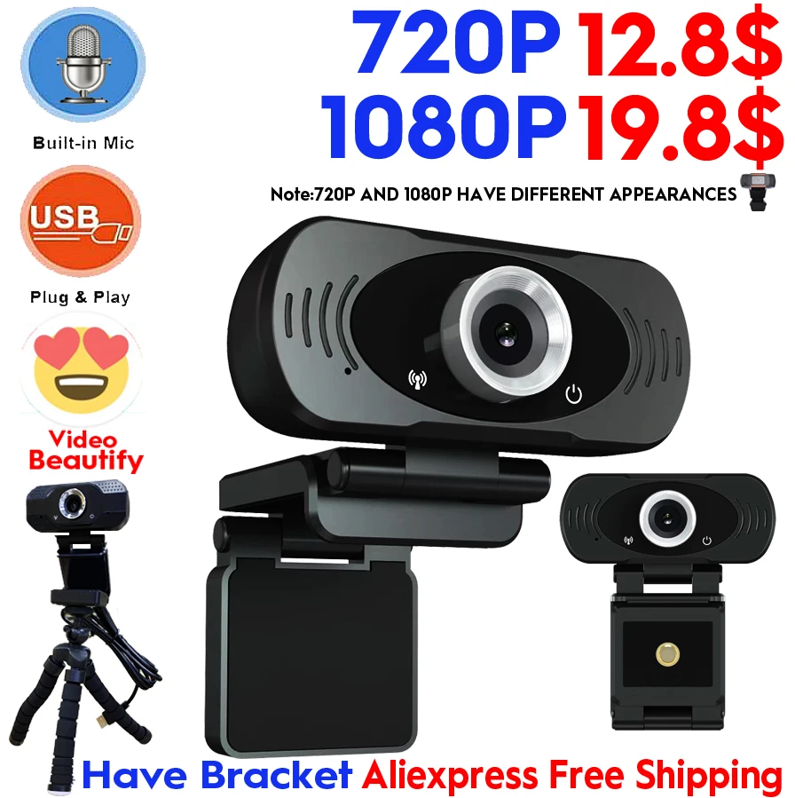 Webcam Camera HD 1920x1080P Usb Plug And Play Drive-free Built-in Mic Computer Pc Live Broadcast Video Conference Have Bracket
Webcam Camera HD 1920x1080P Usb Plug And Play Drive-free Built-in Mic Computer Pc Live Broadcast Video Conference Have Bracket