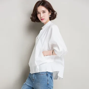 2020 Spring New Style Cotton White Shirt Women's Plus-sized Lantern-Sleeve Shirt
2020 Spring New Style Cotton White Shirt Women's Plus-sized Lantern-Sleeve Shirt