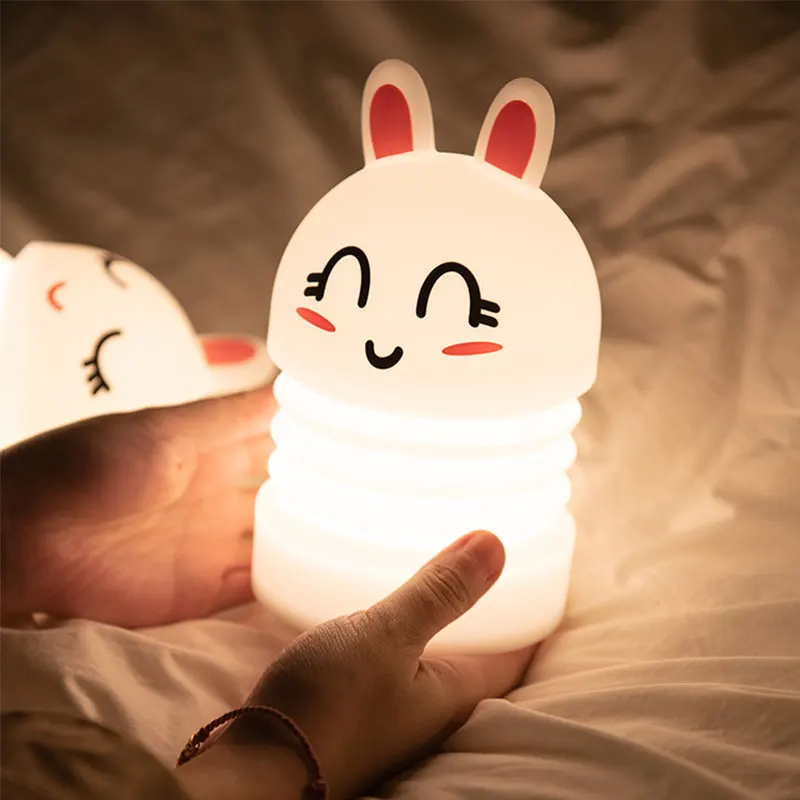 Rabbit Night Light for Children Bedroom Decorative Night Lamp USB LED Silicone Pat Sensor Kids Baby Sleeping Bedside Lamp Toys
Rabbit Night Light for Children Bedroom Decorative Night Lamp USB LED Silicone Pat Sensor Kids Baby Sleeping Bedside Lamp Toys