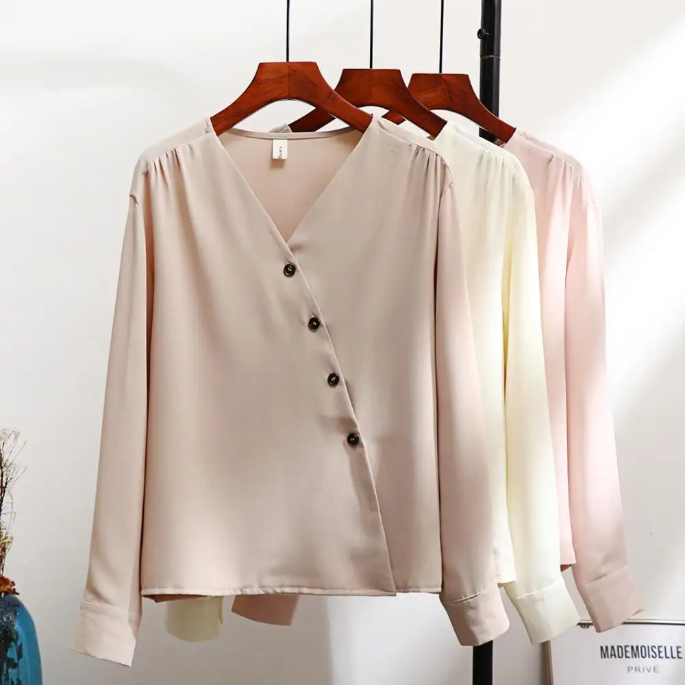 Korean Women Shirt Blouse Long Sleeve Office Lady V Neck Work OL Blouses Elegant Female Button Shirts Tops Pink
Korean Women Shirt Blouse Long Sleeve Office Lady V Neck Work OL Blouses Elegant Female Button Shirts Tops Pink