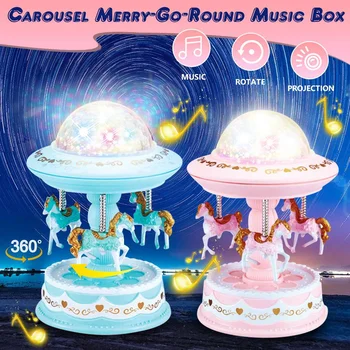 2 In 1 Merry-Go-Round Music Box Projector Galaxy Starry Light Luminous Carousel Projector Lamp Romantic Chrismas Birthday Gift
2 In 1 Merry-Go-Round Music Box Projector Galaxy Starry Light Luminous Carousel Projector Lamp Romantic Chrismas Birthday Gift