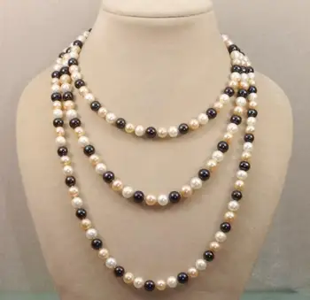 Fashion jewelry Free Shipping Grade AA 7-8mm white Pink black Natural Akoya Pearl Necklace 50" 
Fashion jewelry Free Shipping Grade AA 7-8mm white Pink black Natural Akoya Pearl Necklace 50"