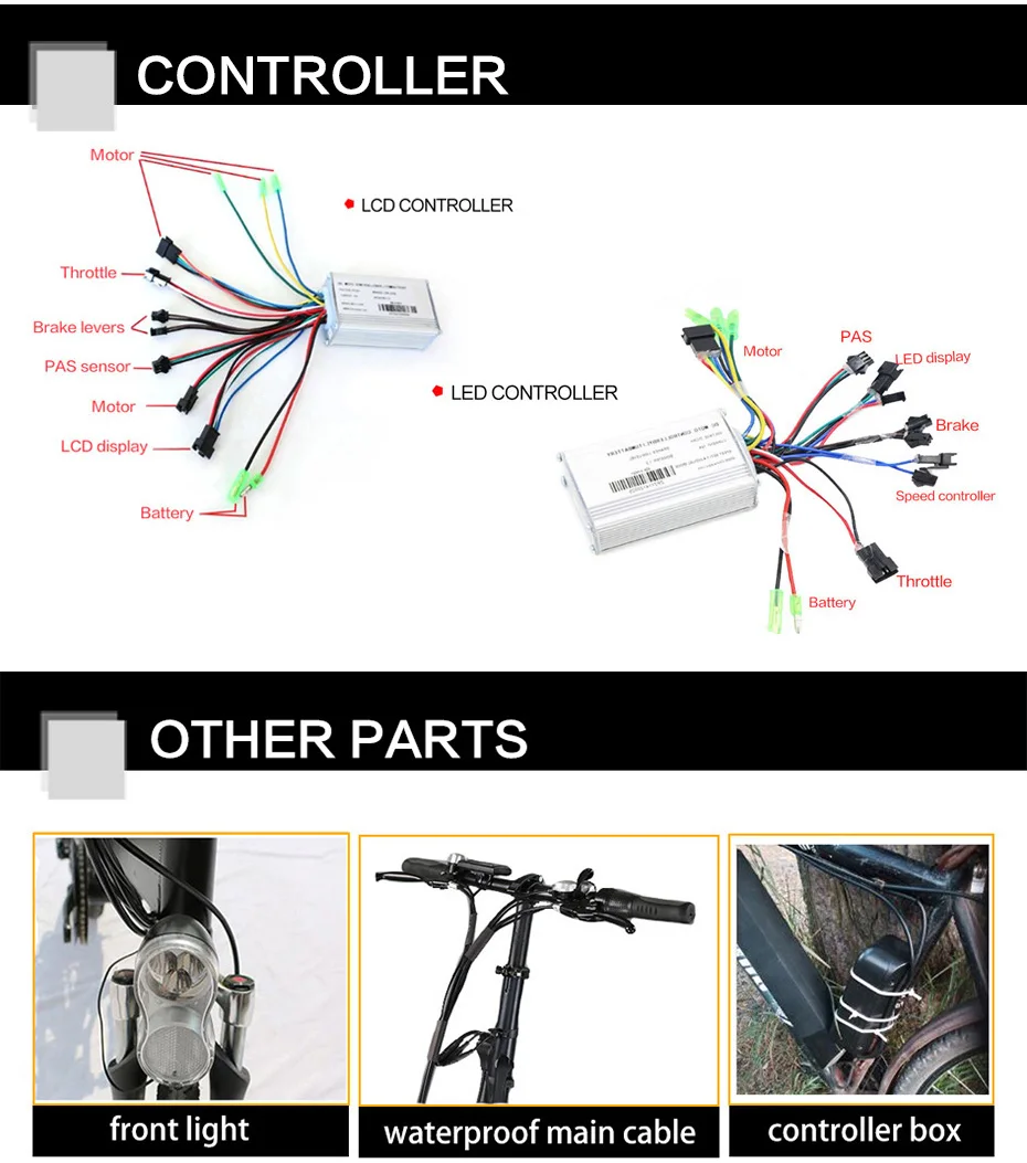 Excellent 250W/350W/500W 36V-48V Rear Carrier Battery Electric Bicycle Kits Electric Bicycle Conversion Kit For 20" 26" 700C 28" MTB Bike 19