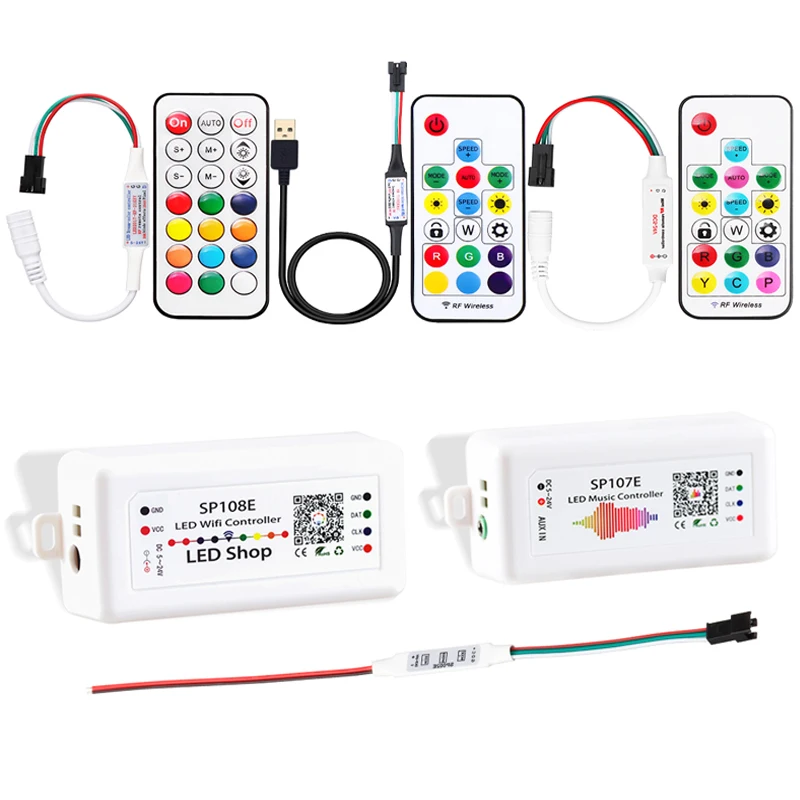 SP002 SP110 SP105E SP107E Bluetooth Music controller SP108E WiFi wireless Controller 5V-24V For WS2812B 2811 RGB LED Strip
SP002 SP110 SP105E SP107E Bluetooth Music controller SP108E WiFi wireless Controller 5V-24V For WS2812B 2811 RGB LED Strip