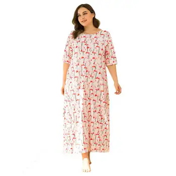 Women's Printed Dyeing Red-Crowned Crane Loose Short Sleeve Round Neck Casual Nightgown Long Home Nightwear Sleepshirt
Women's Printed Dyeing Red-Crowned Crane Loose Short Sleeve Round Neck Casual Nightgown Long Home Nightwear Sleepshirt