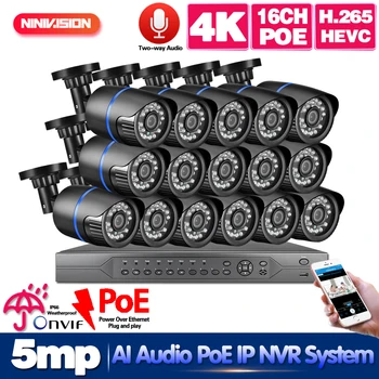NINIVISION 4K 16CH 5MP H.265+ System Two-Way Audio POE CCTV Security NVR Kit Outdoor Waterproof IP Camera 5MP Surveillance kit
NINIVISION 4K 16CH 5MP H.265+ System Two-Way Audio POE CCTV Security NVR Kit Outdoor Waterproof IP Camera 5MP Surveillance kit