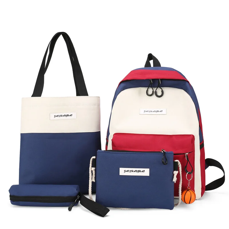 4pcs/set INS Canvas GIRL'S School Backpack Women Bag Student Travel Contrasting Color Solid Color Bag Korean Backpacks
4pcs/set INS Canvas GIRL'S School Backpack Women Bag Student Travel Contrasting Color Solid Color Bag Korean Backpacks