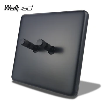 Wallpad Black 2 Gang 2 Way Double Toggle Switch Electric Wall Light Switch Metal Panel EU Standard with Claws Fit Round Box
Wallpad Black 2 Gang 2 Way Double Toggle Switch Electric Wall Light Switch Metal Panel EU Standard with Claws Fit Round Box