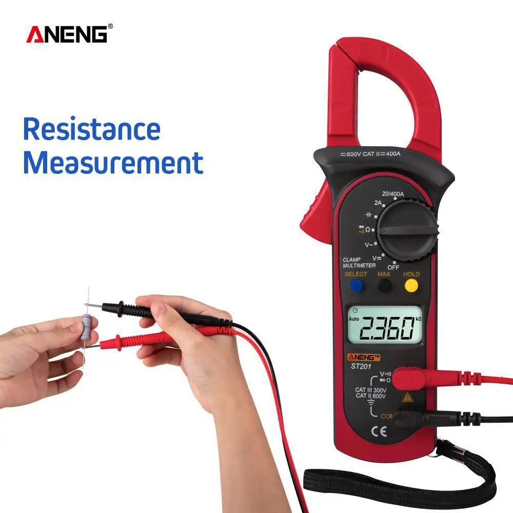 ANENG ST201 Digital Clamp Multimeter Ammeter Transistor Tester Voltage Tester Red Color
ANENG ST201 Digital Clamp Multimeter Ammeter Transistor Tester Voltage Tester Red Color