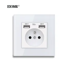 EIOMR French Standard Socket Crystal Glass Panel 16A Wall Power USB Socket AC 110~250V Dual USB Charger Port for Mobile Devices
EIOMR French Standard Socket Crystal Glass Panel 16A Wall Power USB Socket AC 110~250V Dual USB Charger Port for Mobile Devices