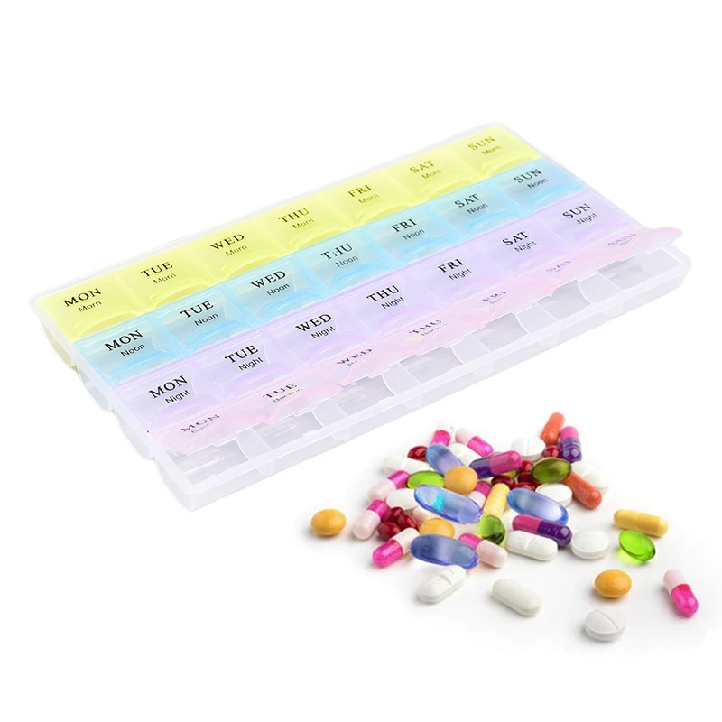 28 Squares Daily Medicine Holder Pillbox Monthly Pill Box Organizer Dispenser Medicine Storage Container Case New