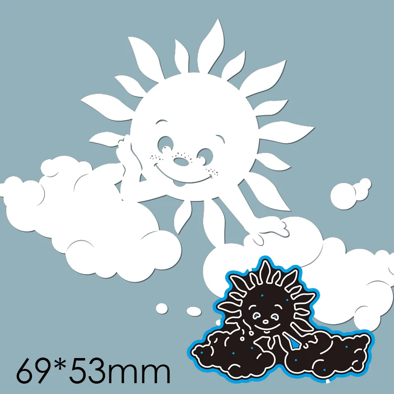 69*53mm Sun Cloud Cutting Dies Scrapbook Decoration Embossing Paper Craft Album Card Punch Knife Mold
69*53mm Sun Cloud Cutting Dies Scrapbook Decoration Embossing Paper Craft Album Card Punch Knife Mold