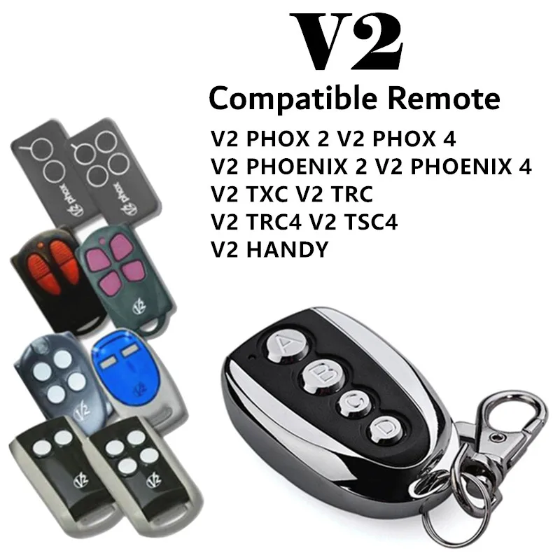 V2 remote control V2 TXC2, TXC4 ,PHOX 2, PHOX 4 remotec control Rolling code Command garage 433mhz V2 remotec
V2 remote control V2 TXC2, TXC4 ,PHOX 2, PHOX 4 remotec control Rolling code Command garage 433mhz V2 remotec
