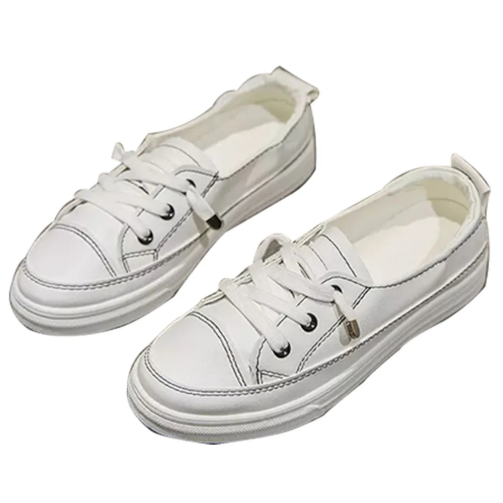 Outdoor Casual Women Shoes K-pop Pure Color Lace-up Flats Lightweight Cool Walking Female Flats 
Outdoor Casual Women Shoes K-pop Pure Color Lace-up Flats Lightweight Cool Walking Female Flats