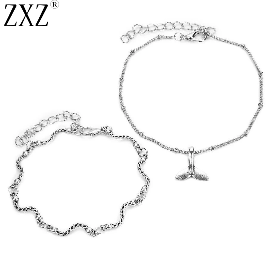 ZXZ Antique Silver Wave Whale Tail Charm Pendant Bracelet Bangle Sets Women Jewelry
ZXZ Antique Silver Wave Whale Tail Charm Pendant Bracelet Bangle Sets Women Jewelry
