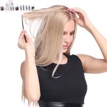 S-noilite 20 polegada fio invisível nenhum grampo de uma parte do cabelo de auréola extensão flip em cabelo falso hairpieces cabelo sintético para mulher(China)