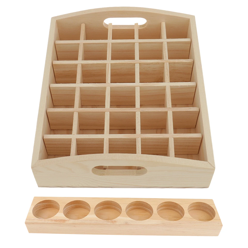 2x Wooden Box Display Case Holder Stand Shelf for Essential Oil Bottle Perfume Makeup Aromatherapy - 6 Holes & 30 Grids
2x Wooden Box Display Case Holder Stand Shelf for Essential Oil Bottle Perfume Makeup Aromatherapy - 6 Holes & 30 Grids