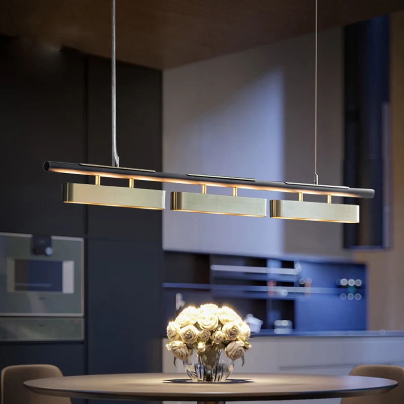 Restaurant chandelier led strip light modern minimalist designer Nordic style creative dining room table art lamp | Освещение