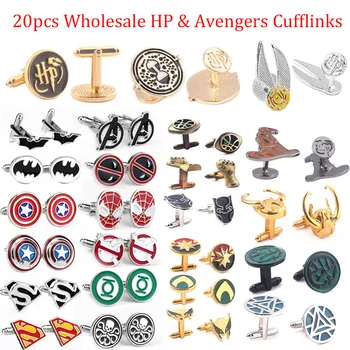 SG 20pcs Film HP Avengers Cufflinks Superhero Thor Star Wars Flash Deadpool Batman Tie Clips For Men Party Shirt Jewelry Gift
SG 20pcs Film HP Avengers Cufflinks Superhero Thor Star Wars Flash Deadpool Batman Tie Clips For Men Party Shirt Jewelry Gift