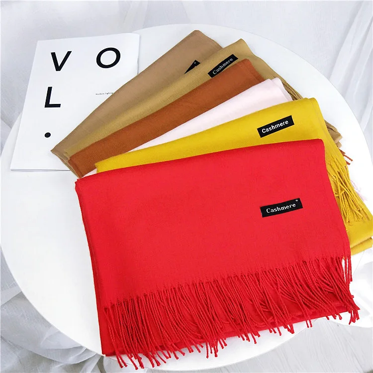 2019 Autumn and Winter New Fashion Ladies and Men's Solid Color Scarf Imitation Cashmere Warm Tassel Couple Shawl Dual-use Scarf
2019 Autumn and Winter New Fashion Ladies and Men's Solid Color Scarf Imitation Cashmere Warm Tassel Couple Shawl Dual-use Scarf