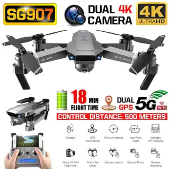 

SG907 GPS Drone with 4K 1080P HD Dual Camera 5G Wifi RC Quadcopter Optical Flow Positioning Foldable Mini Drone VS E520S E58