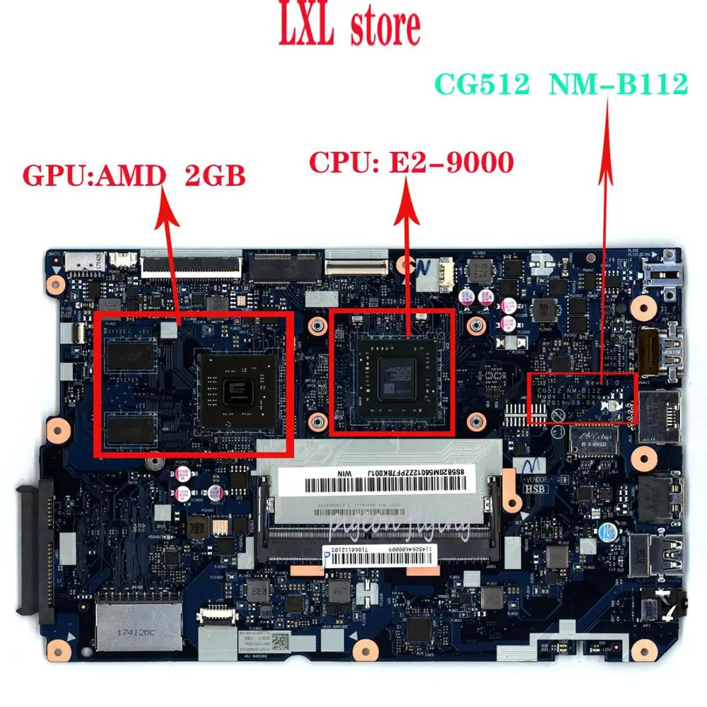 Новая материнская плата CG512 NM-B112 для ноутбука lenovo 110-15AST SWG CPU:E2-9000 DDR4 GPU AMD 2 Гб FRU