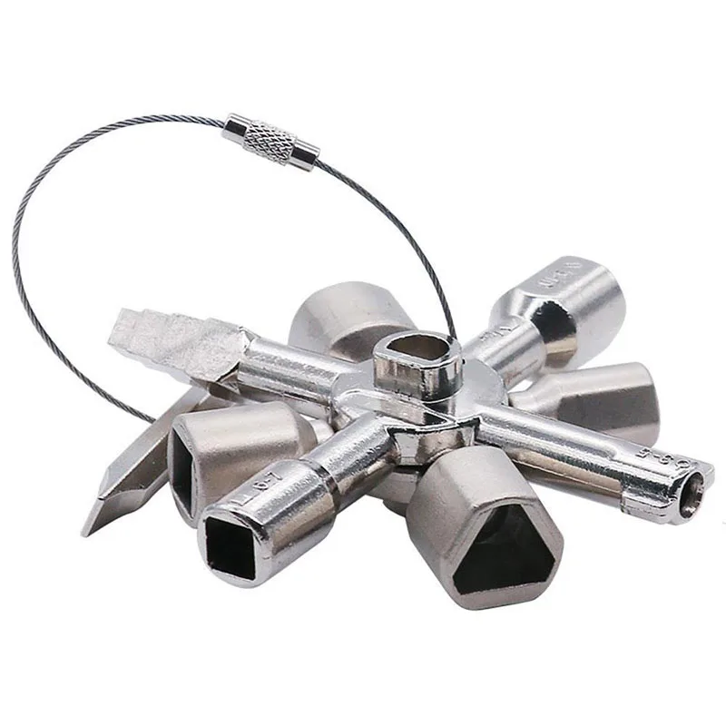 10 In 1 Multifunction Cross Switch Key Wrench Alloy Universal Square Triangle Elevator Electrical Cupboard Box Train Cabinet
10 In 1 Multifunction Cross Switch Key Wrench Alloy Universal Square Triangle Elevator Electrical Cupboard Box Train Cabinet