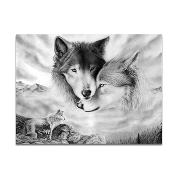 Morden Canvas Painting Animal Wall Art Black White Wolf Printing Poster Home Decoration Picture For Living Room No Frame
Morden Canvas Painting Animal Wall Art Black White Wolf Printing Poster Home Decoration Picture For Living Room No Frame
