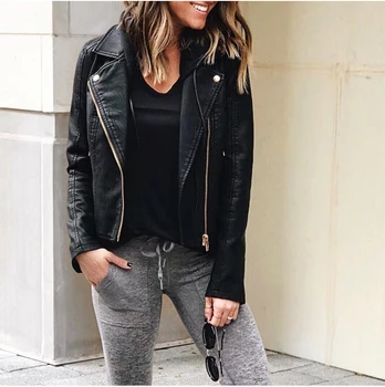 Fashion Women PU Coats Long Sleeve Black Jacket Elegant Loose Autumn Winter Warm Zip Outwear Ladies Dames Streetwear Plus Size
Fashion Women PU Coats Long Sleeve Black Jacket Elegant Loose Autumn Winter Warm Zip Outwear Ladies Dames Streetwear Plus Size